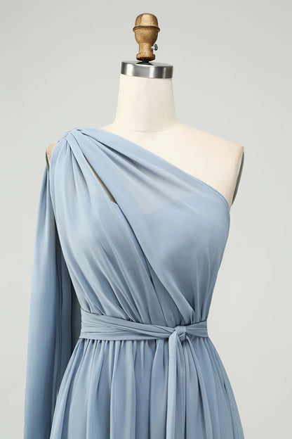 A Line Chiffon Convertible Long Maternity Bridesmaid Dress