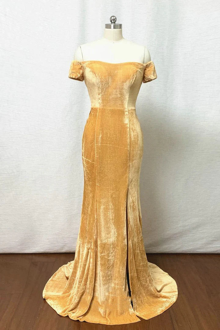 Off-the-Shoulder Mermaid Bridesmaid Dress