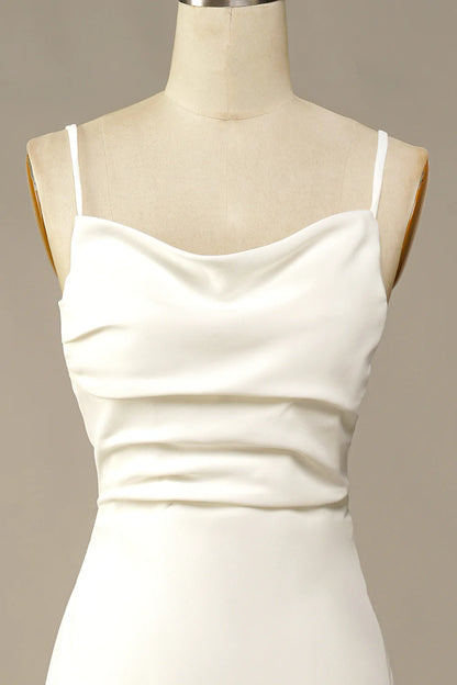White Simplicity Mermaid Long Wedding Dress