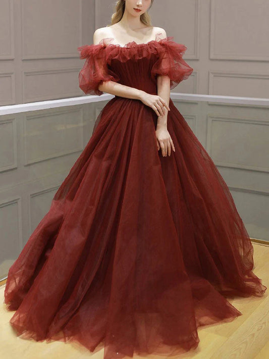 Burgundy v neck satin long prom dress burgundy prom dress