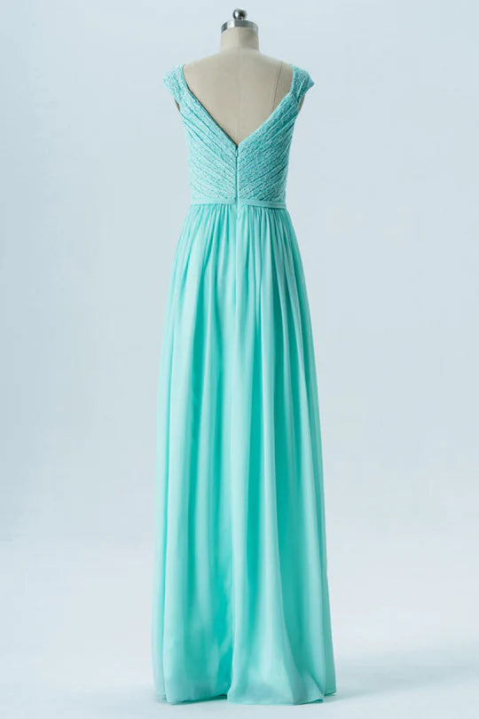 Sweetheart Cap Sleeve Bridesmaid Dress
