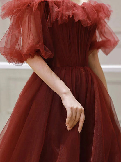 Burgundy v neck satin long prom dress burgundy prom dress