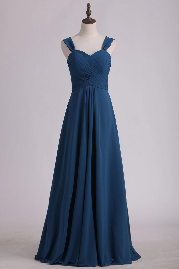 Sweetheart Backless A-Line Long Bridesmaid Dress