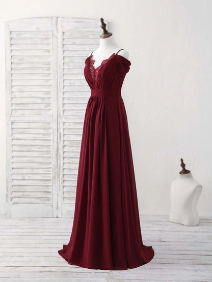 Chiffon Long Prom Dress Blue Bridesmaid Dress