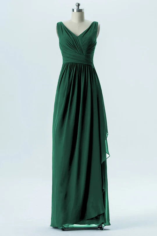 Chiffon Sleeveless Ruffled Bridesmaid Dress