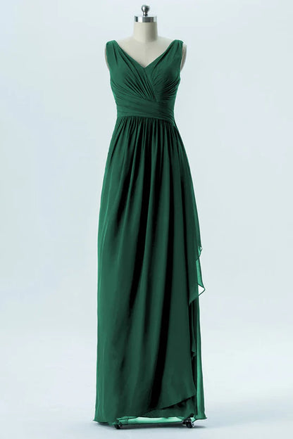 Chiffon Sleeveless Ruffled Bridesmaid Dress