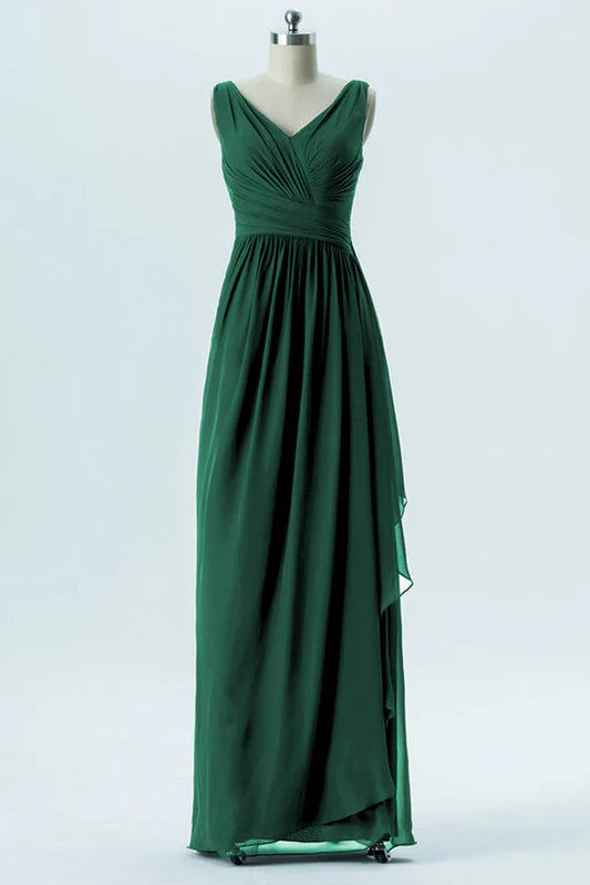 Chiffon Sleeveless Ruffled Bridesmaid Dress