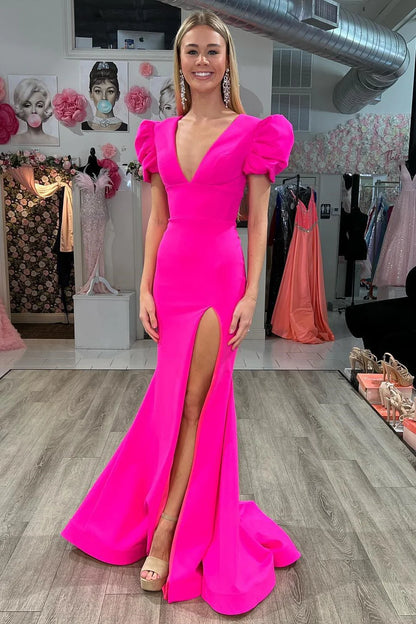 Plunge V Cutout Back Mermaid Long Formal Dress