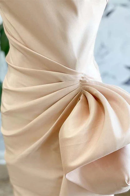 Strapless Ruffles Mermaid Long Bridesmaid Dress