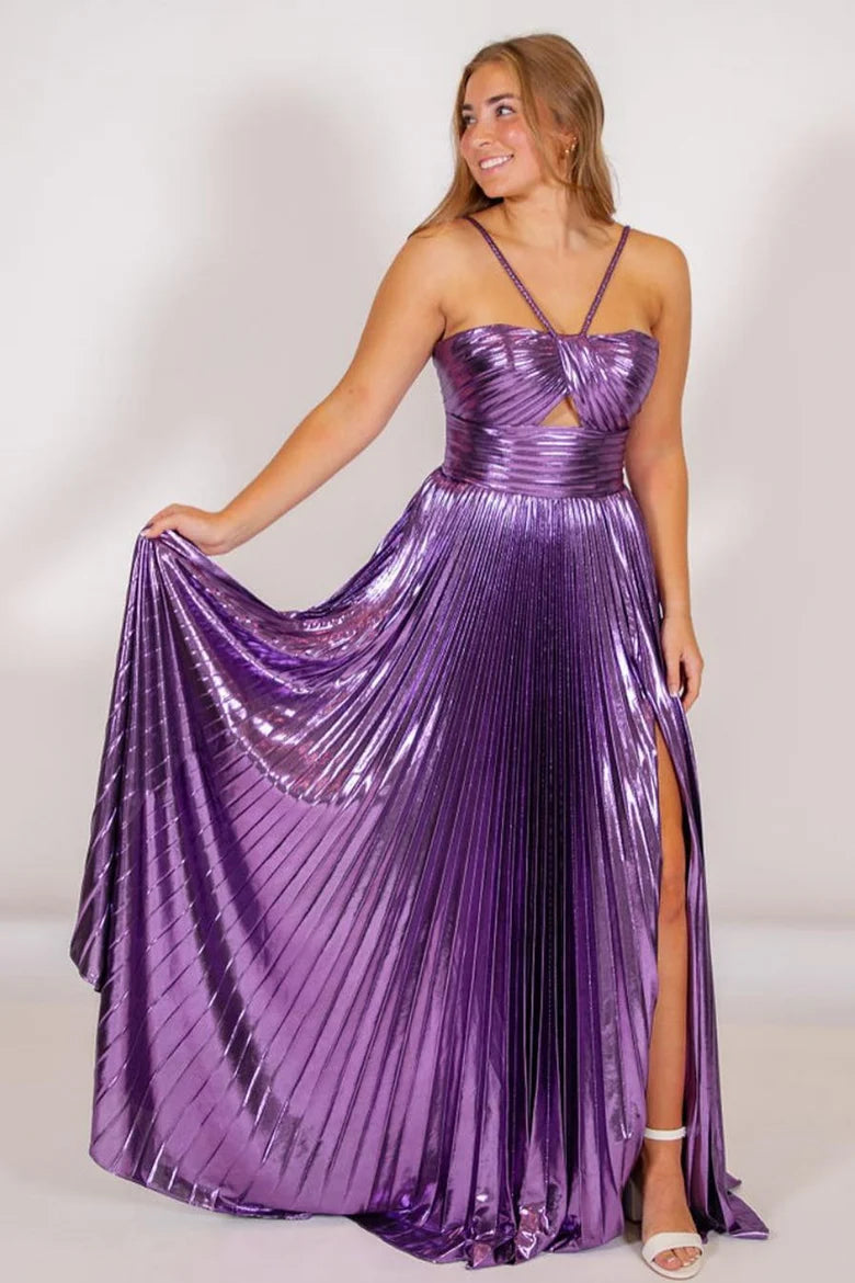 Spaghetti Strap Long Prom Dress with Slit