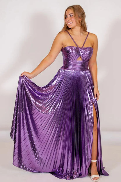 Spaghetti Strap Long Prom Dress with Slit