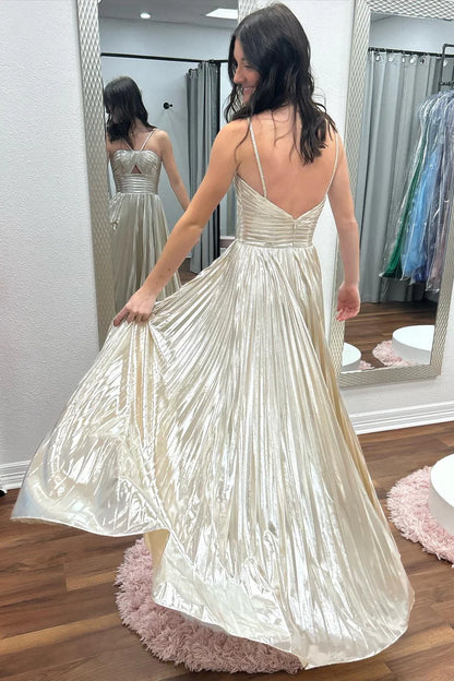 Spaghetti Strap Long Prom Dress with Slit