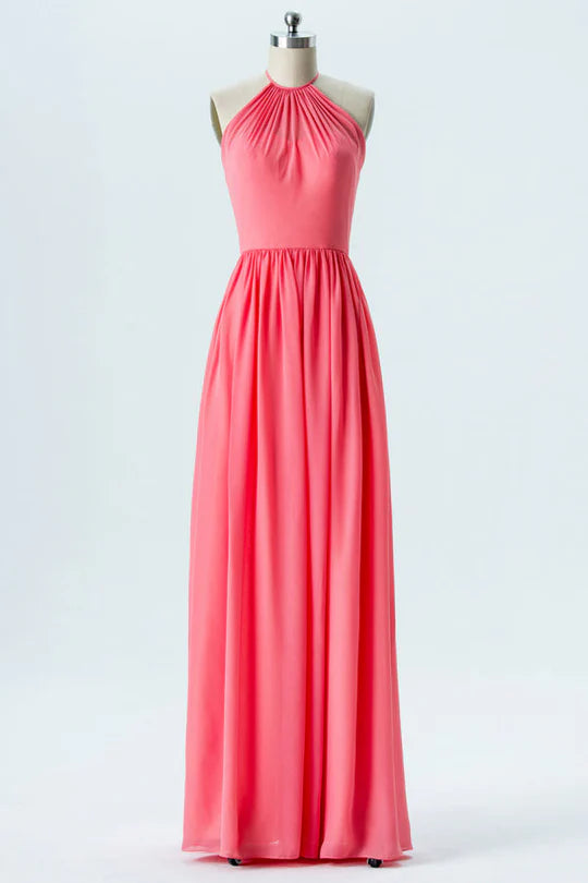 Halter Backless Bridesmaid Dress