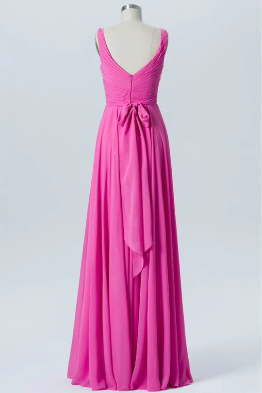 Sleeveless Bow Back Bridesmaid Dress