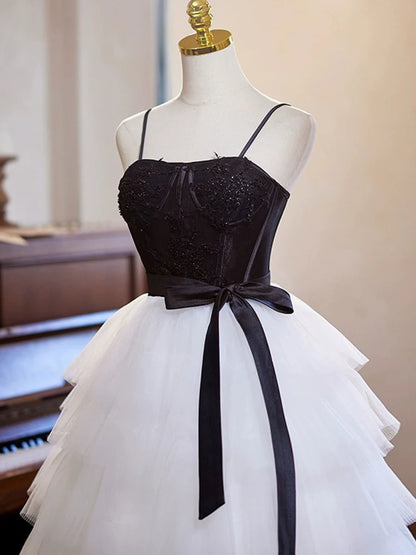 A-Line Tulle lace White Short Homecoming Dress