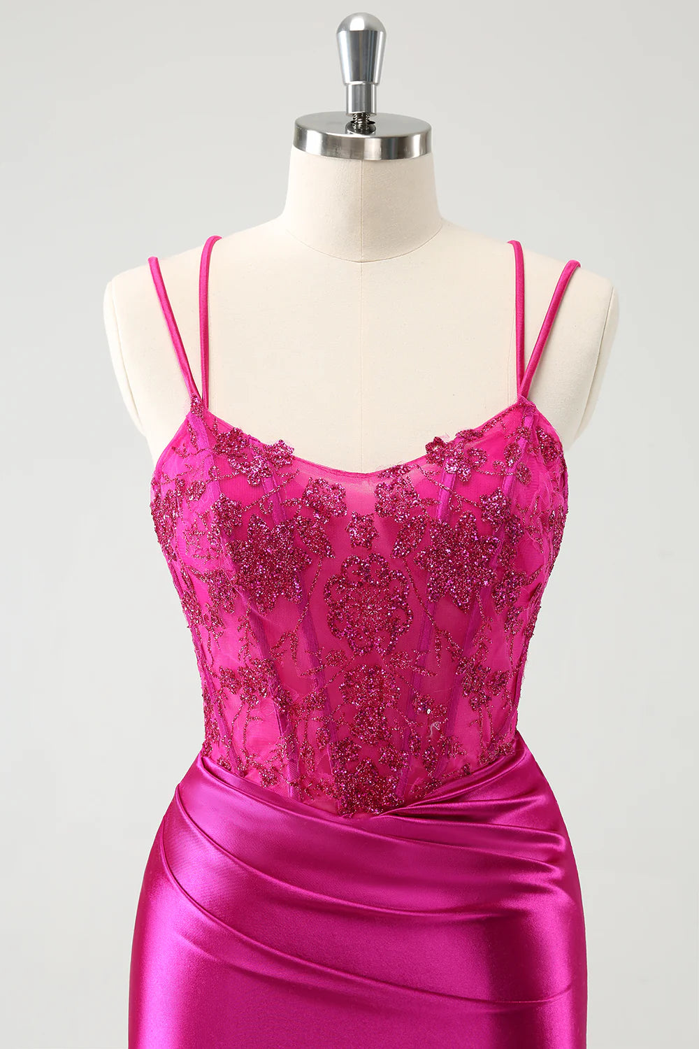 Fuchsia Rushed Corset Short Tight Homecoming Dresses