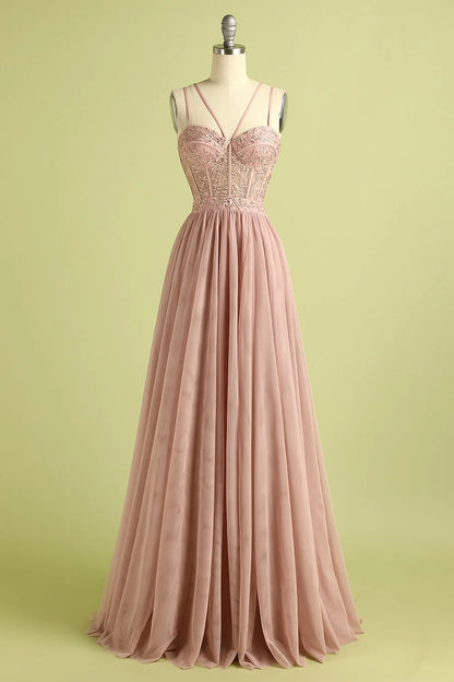 OKBBN elegant sleeveless slit thin shoulder strap evening gown