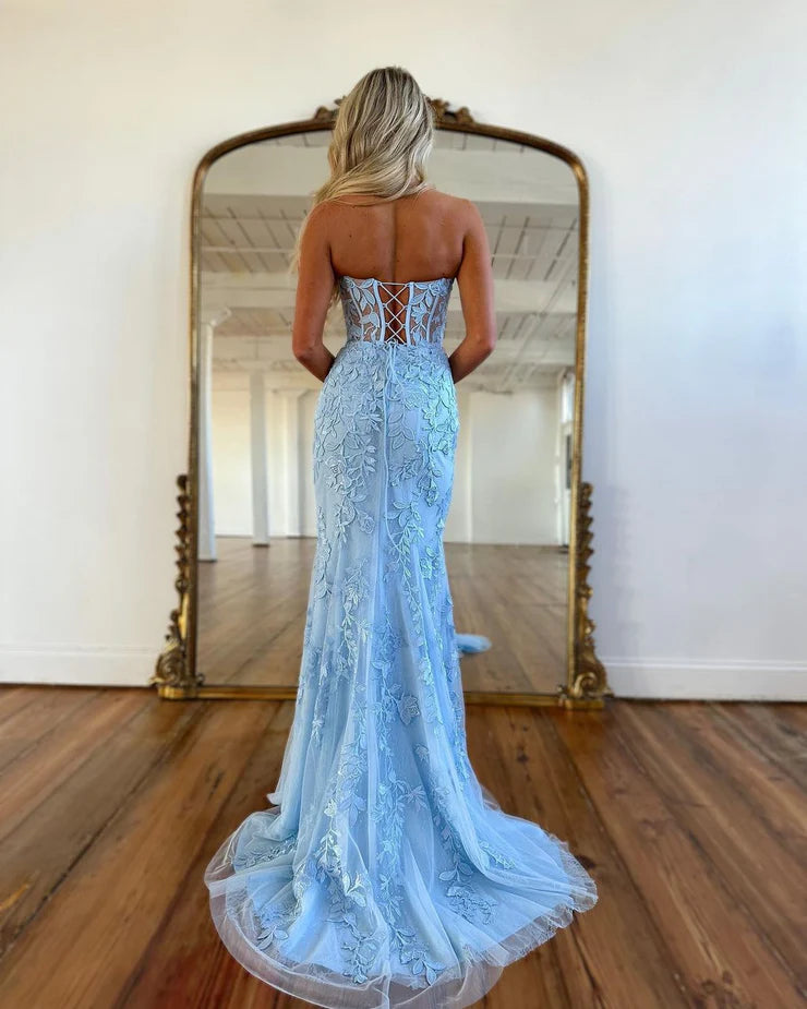OKBBN Cute Mermaid Sweetheart Lace Ball Dress