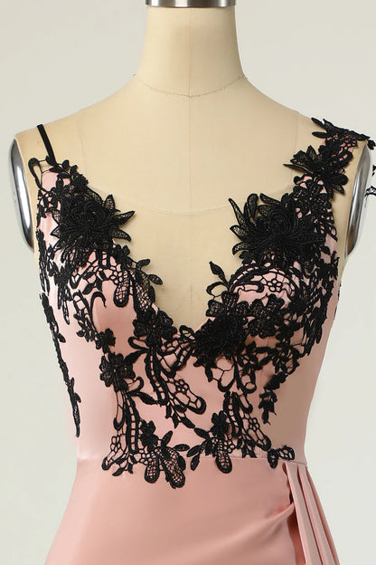 Sexy V-neck black bare knee party dress