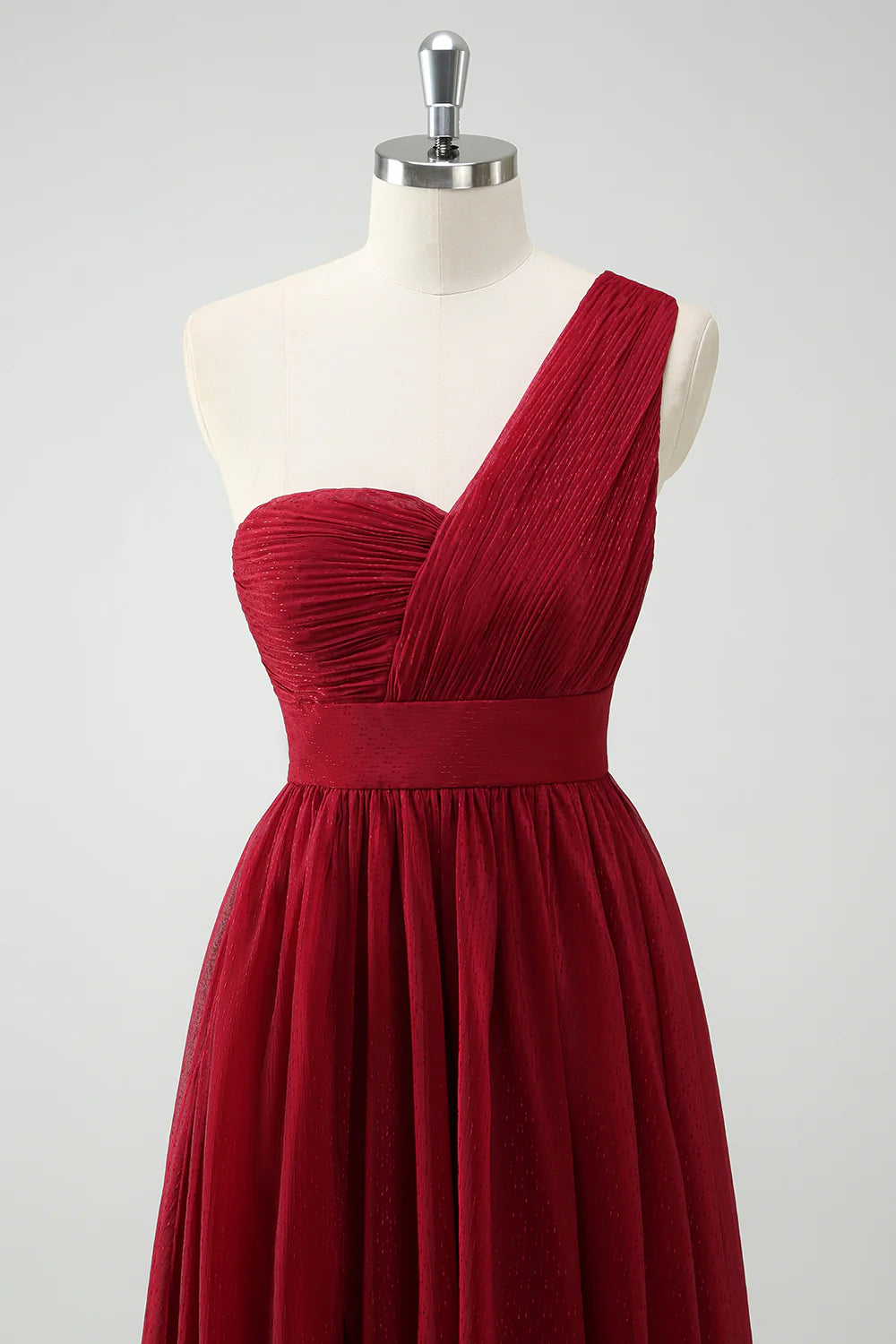 OKBBN Chiffon Single Shoulder Split Long Ball Dress