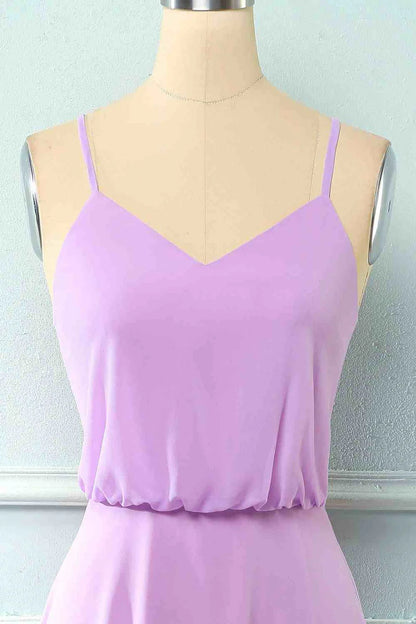 Chiffon Straps Bridesmaid Dress