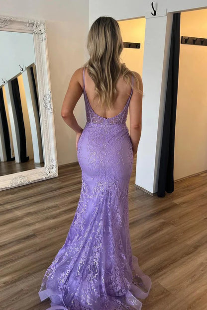 OKBBN Mermaid Round Neck Decal Long Ball Dress