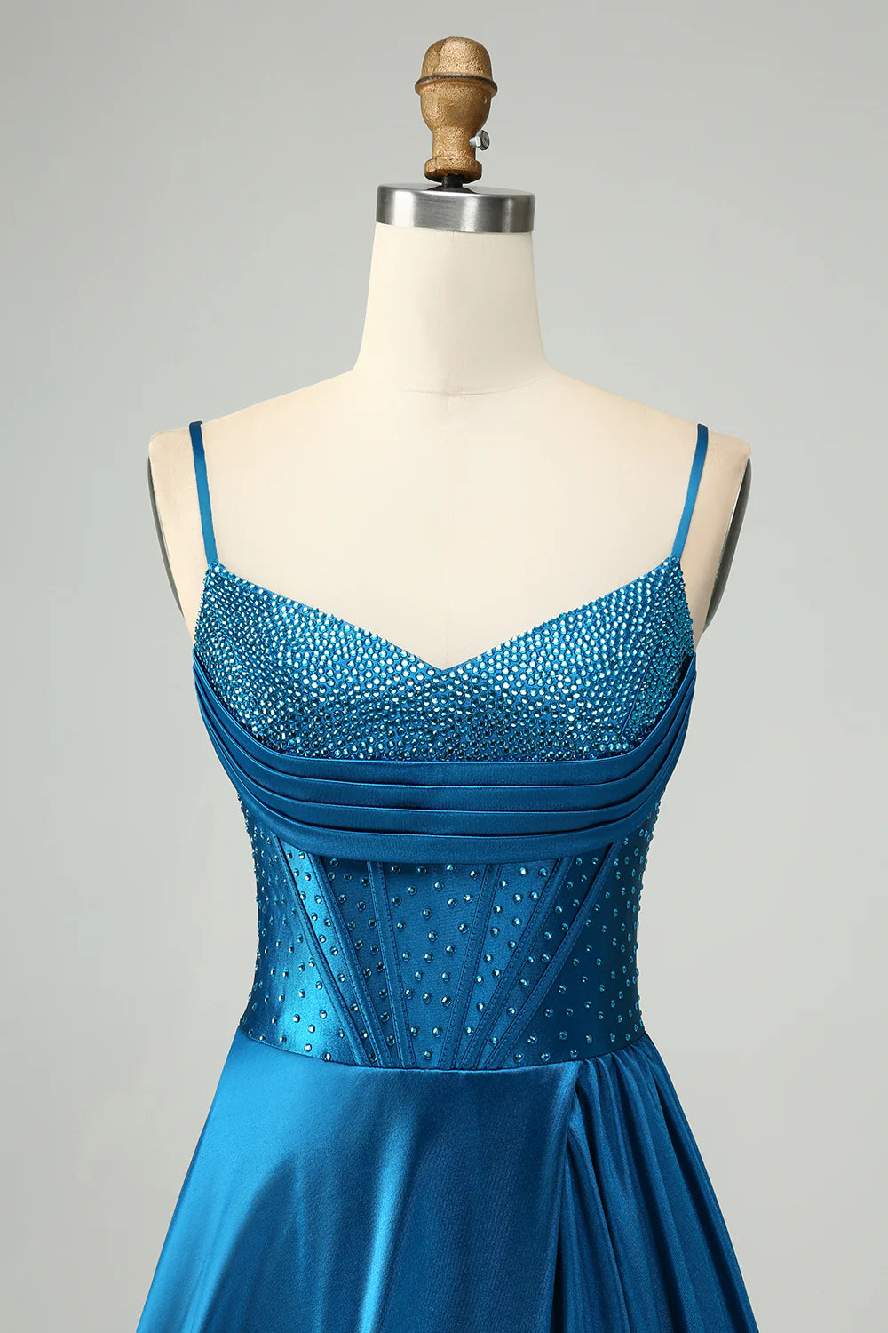 OKBBN A-line slim shoulder strap slit tight corset dance dress