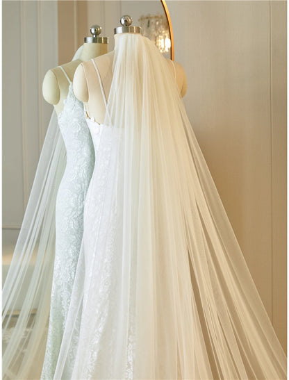 OKBBN single-layer lace applique embroidery wedding veil