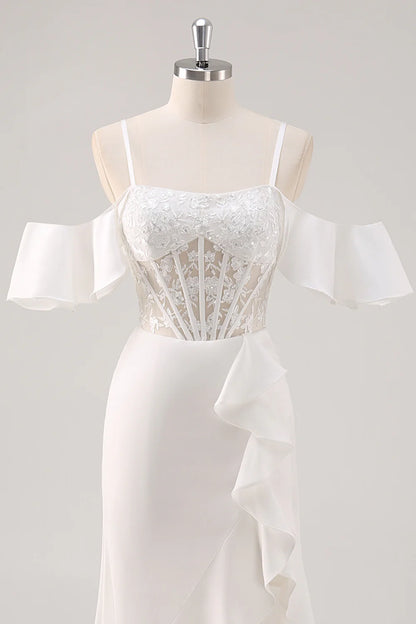 OKBBN Elegant Lace Corset Split Evening Dress
