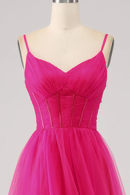 OKBBN A-line slim shoulder strap long tight corset slit dance dress