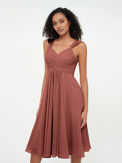 OKBBN Chiffon Sleeveless Skirt Bridesmaid Dress