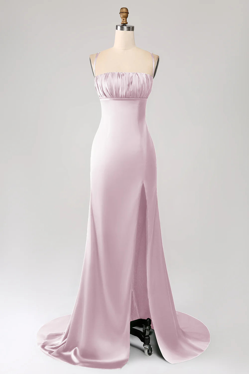 OKBBN Elegant Mermaid Strap Satin Ball Dress