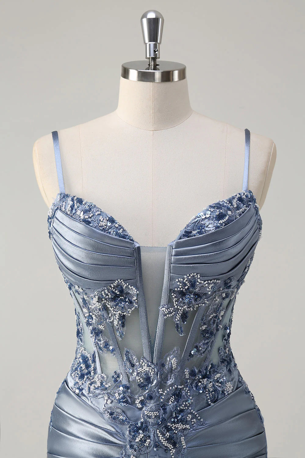 OKBBN's dignified mermaid pleated tight corset long ball dress
