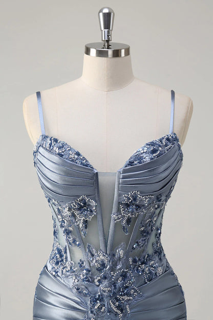 OKBBN's dignified mermaid pleated tight corset long ball dress