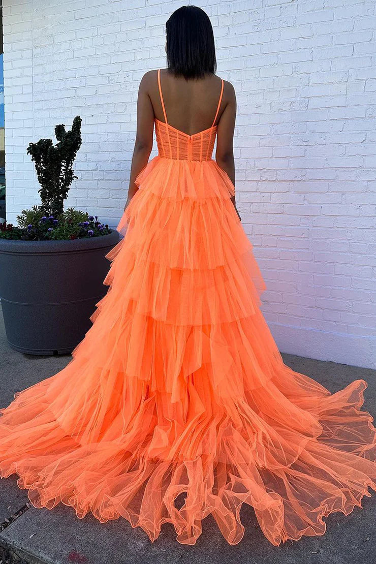 OKBBN Cute Sweetheart Chiffon Layered Long Ball Dress
