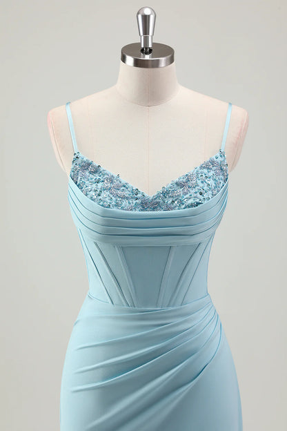 OKBBN Shining Mermaid Strap Tight corset Ball Dress