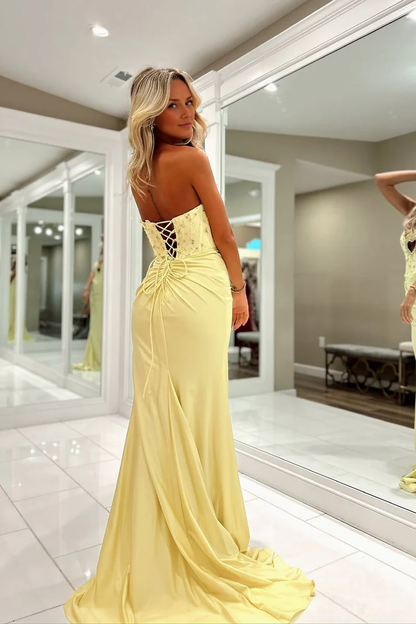 OKBBN Cute Mermaid Off Shoulder Lock Hole Beaded Ball Dress