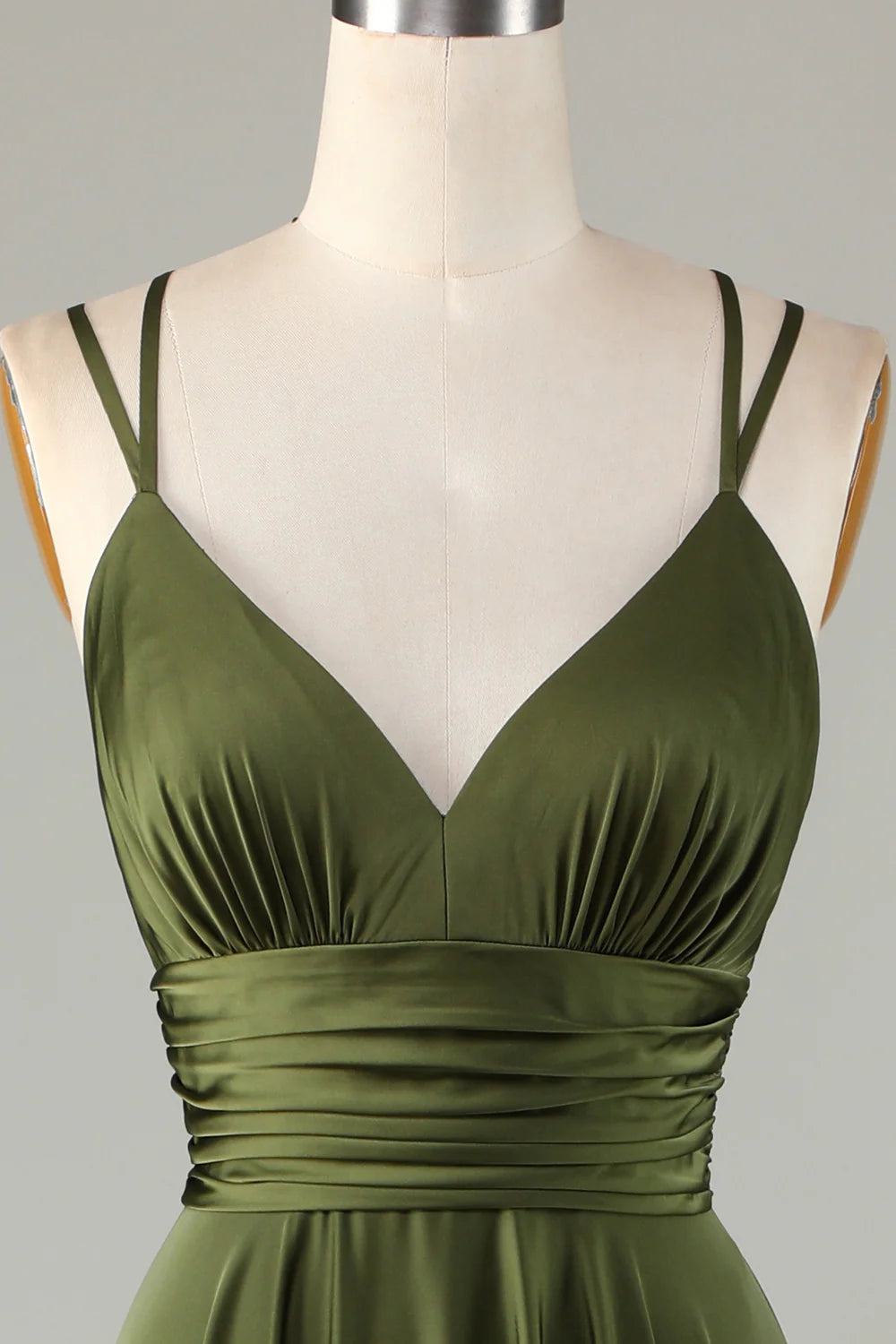 OKBBN A-line sleeveless thin shoulder strap long bridesmaid dress