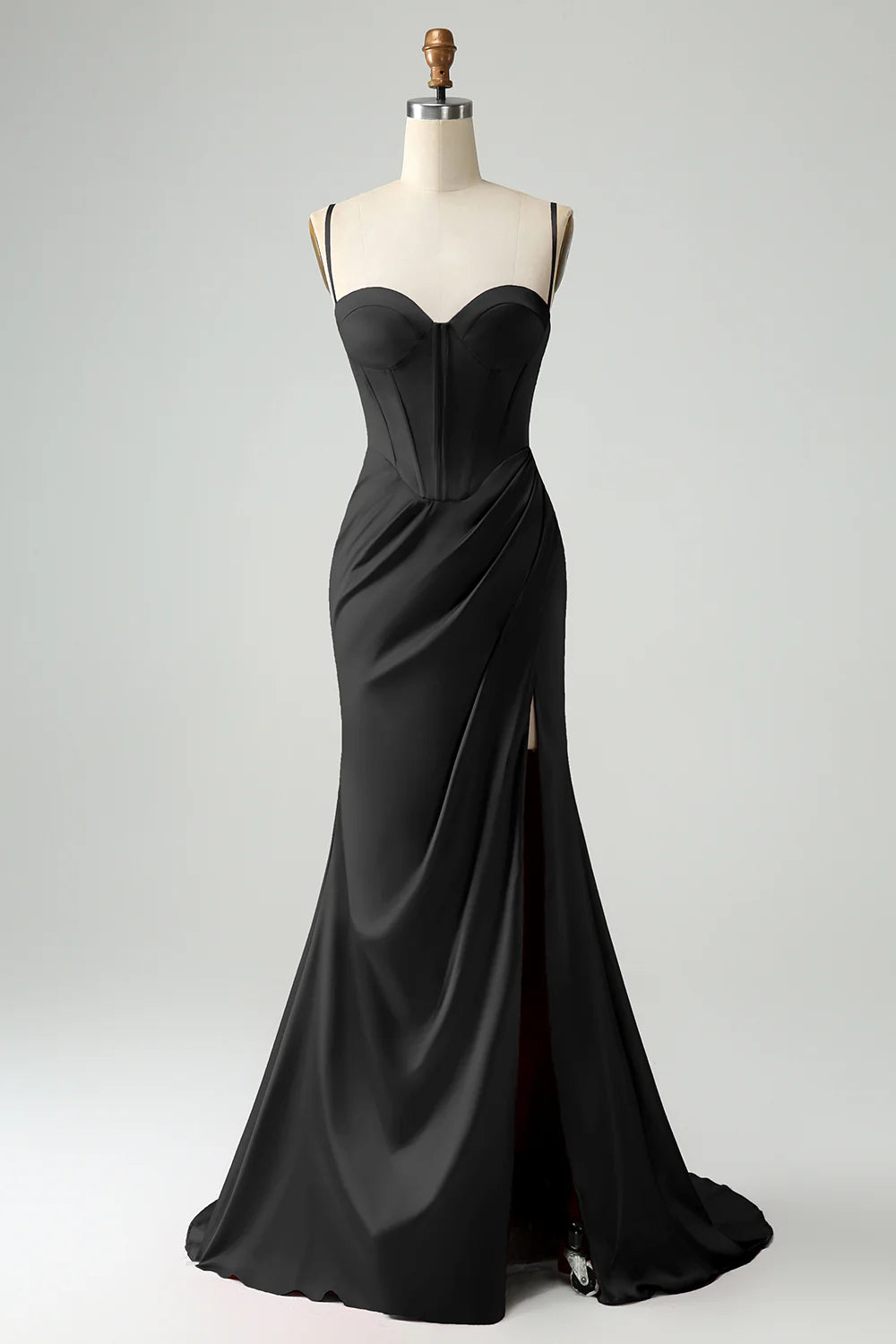 OKBBN mermaid slim shoulder strap pleated slit dance dress