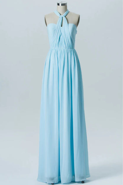 Light Blue Sweetheart Bridesmaid Dress