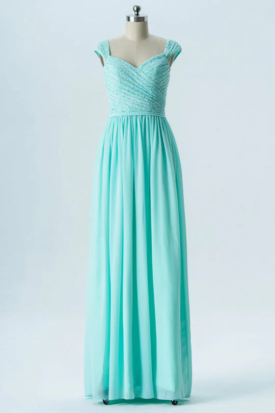 Sweetheart Cap Sleeve Bridesmaid Dress