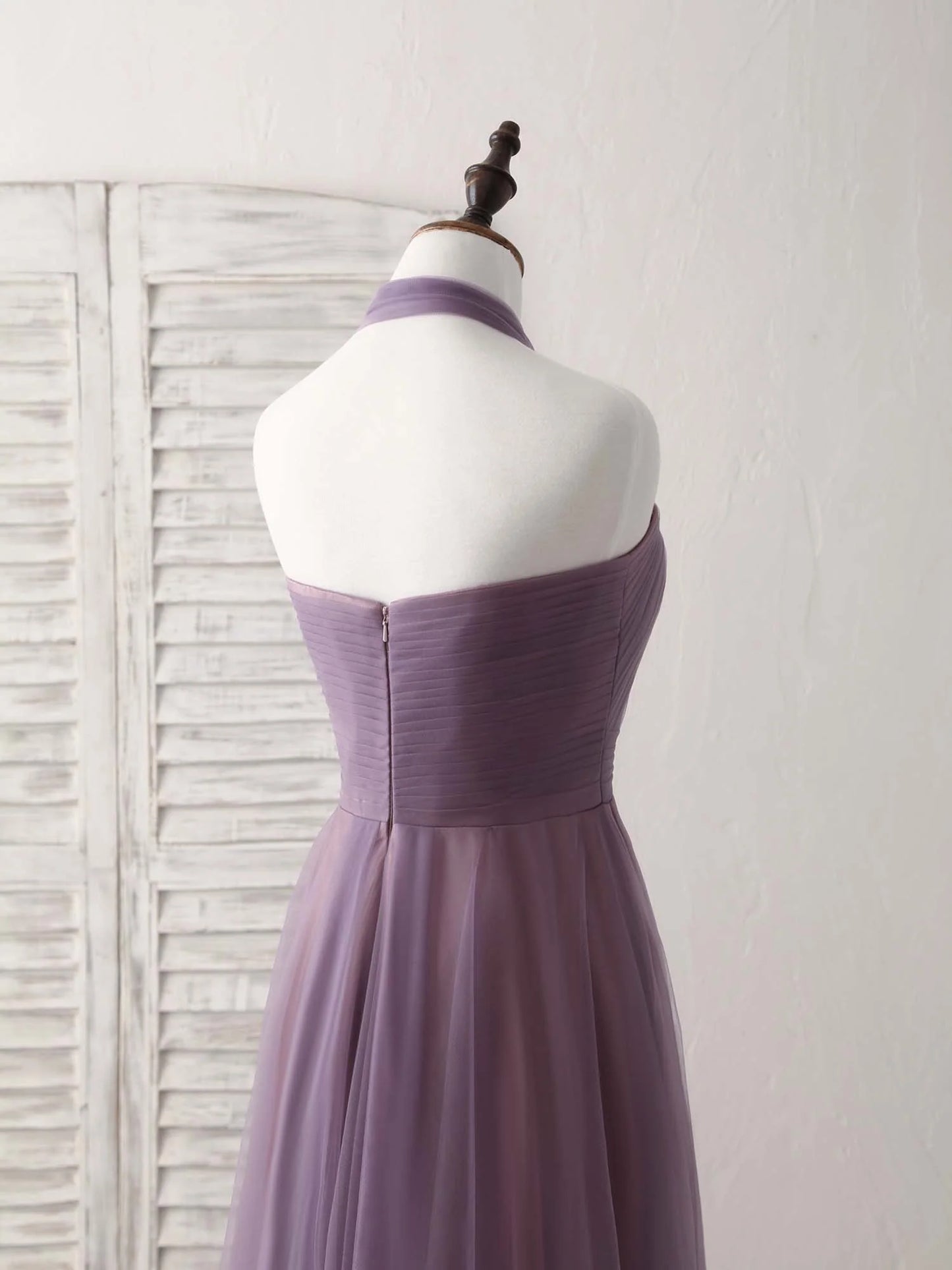 Tulle High Low Long Prom Dress Simple Bridesmaid Dress