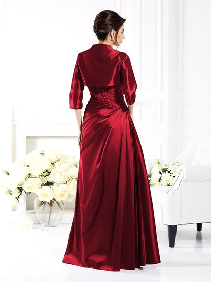 Princess Off Shoulder Applique Half Sleeve Bride Mom Dress