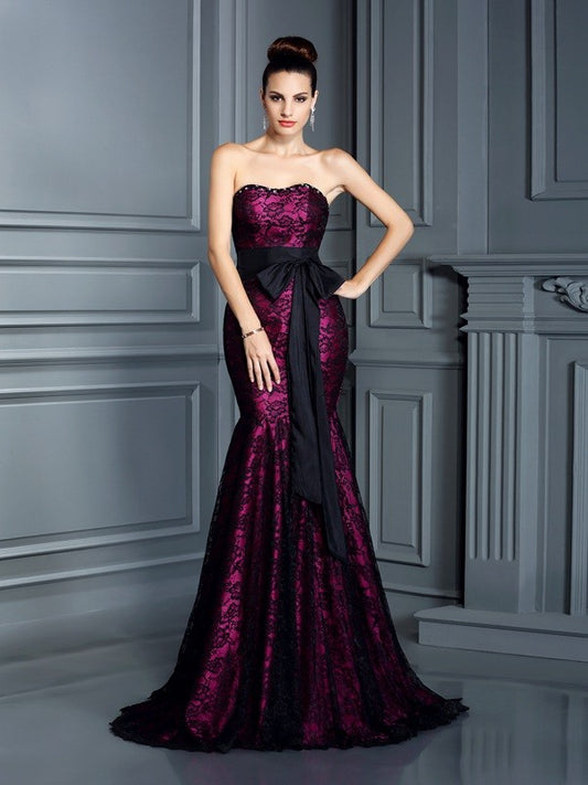 Slim fit mermaid sweet lace sleeveless long stretch woven satin dress