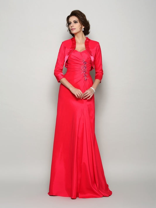 A-line Elegant Princess Strap Applique Sleeveless Elastic Knitted Satin Bridal Dress