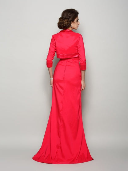 A-line Elegant Princess Strap Applique Sleeveless Elastic Knitted Satin Bridal Dress