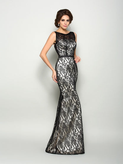 Horn shaped double head lace sleeveless long elastic woven satin bride's mother's dress