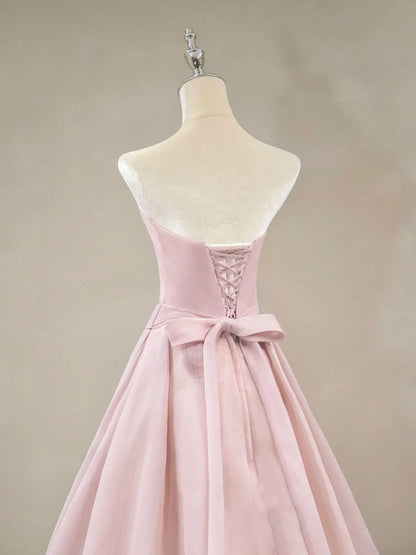 Simple Pink Long Prom Dress Pink Formal Wedding Evening Dress