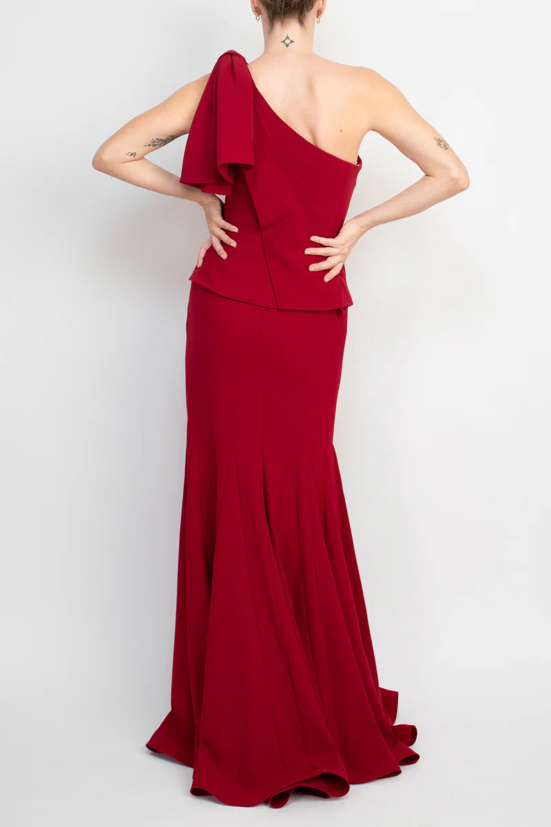 Jovani one shoulder mermaid trumpet crepe Prom Dresses ﻿