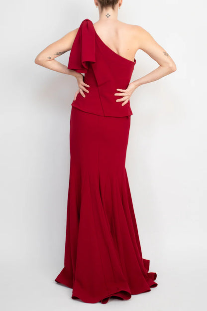 Jovani one shoulder mermaid trumpet crepe Prom Dresses ﻿
